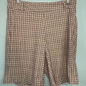 Women's Brown Checkered Shorts